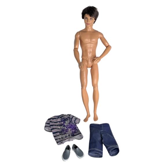 Barbie Fashionista Ryan Ken Doll Clothes Shoes 2009 Brown Hair Jointed Arms Legs - Picture 4 of 9